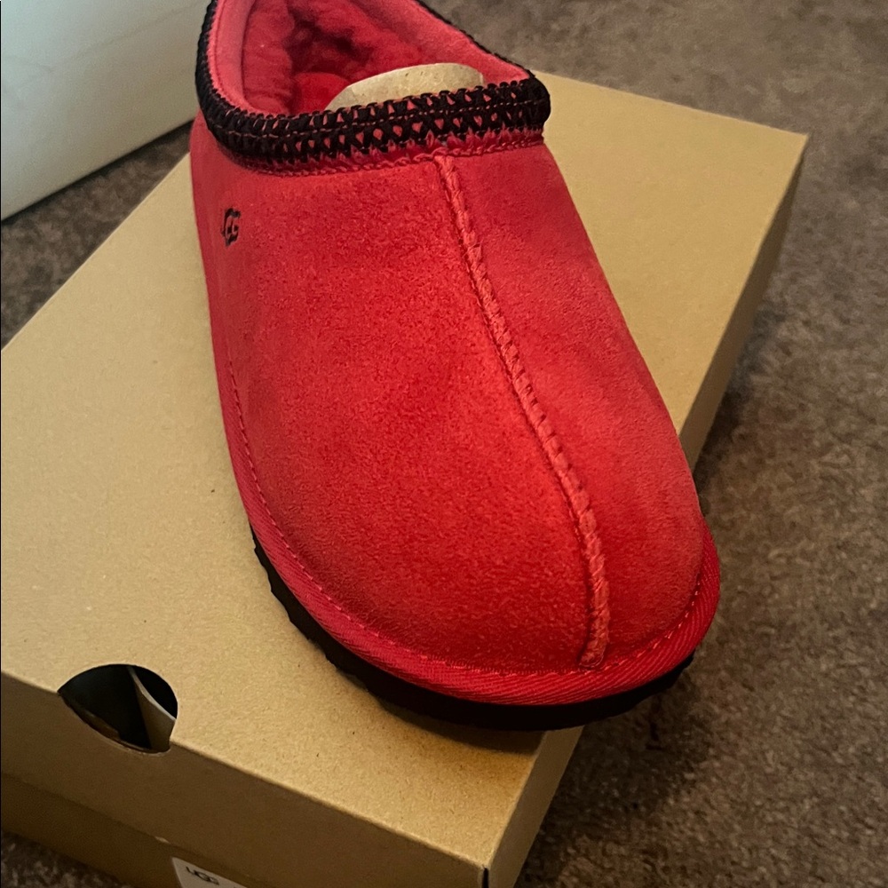 Red Suede Slip-On Shoe
